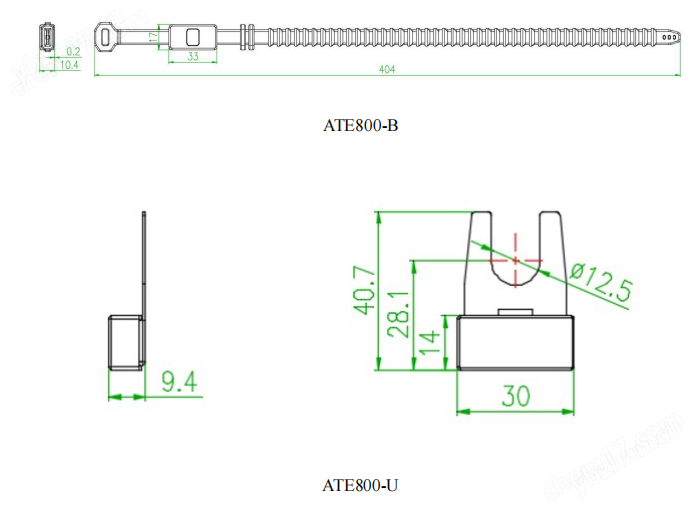 ATE800-U开关柜内母排测温螺栓式传感器
