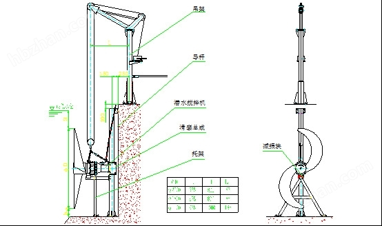 氧化沟低速推流器配卷扬机安装